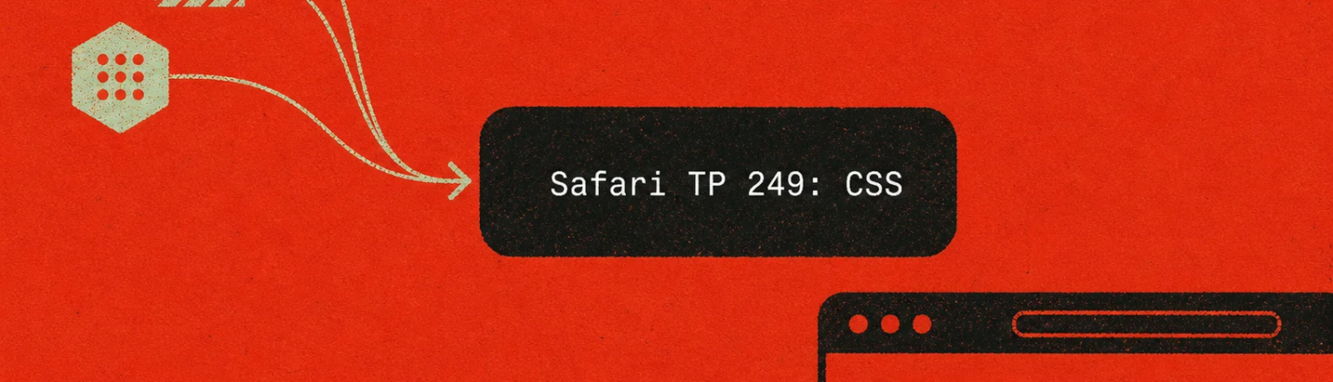 Τυπογραφική τεχνική σύνθεση για το Safari Technology Preview 249 με έμφαση στις νέες CSS συναρτήσεις και στο testing web χαρακτηριστικών.